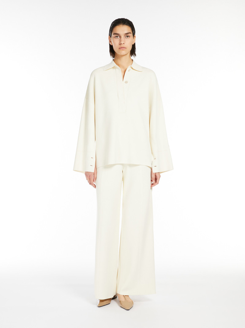Max Mara ASSIRO Wide-leg viscose knit trousers outlook