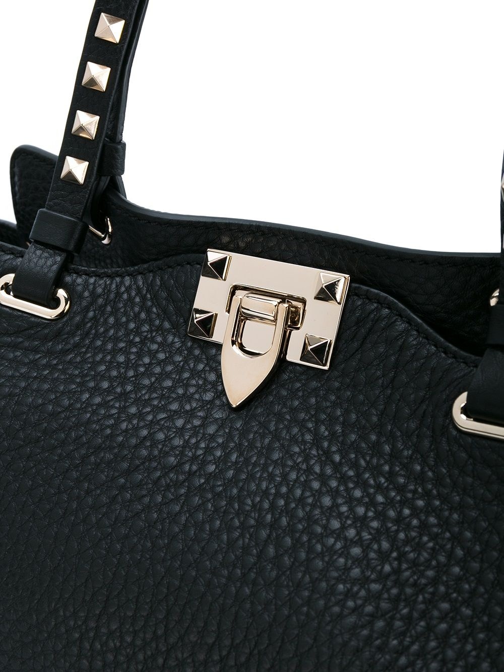 medium Rockstud leather tote - 5