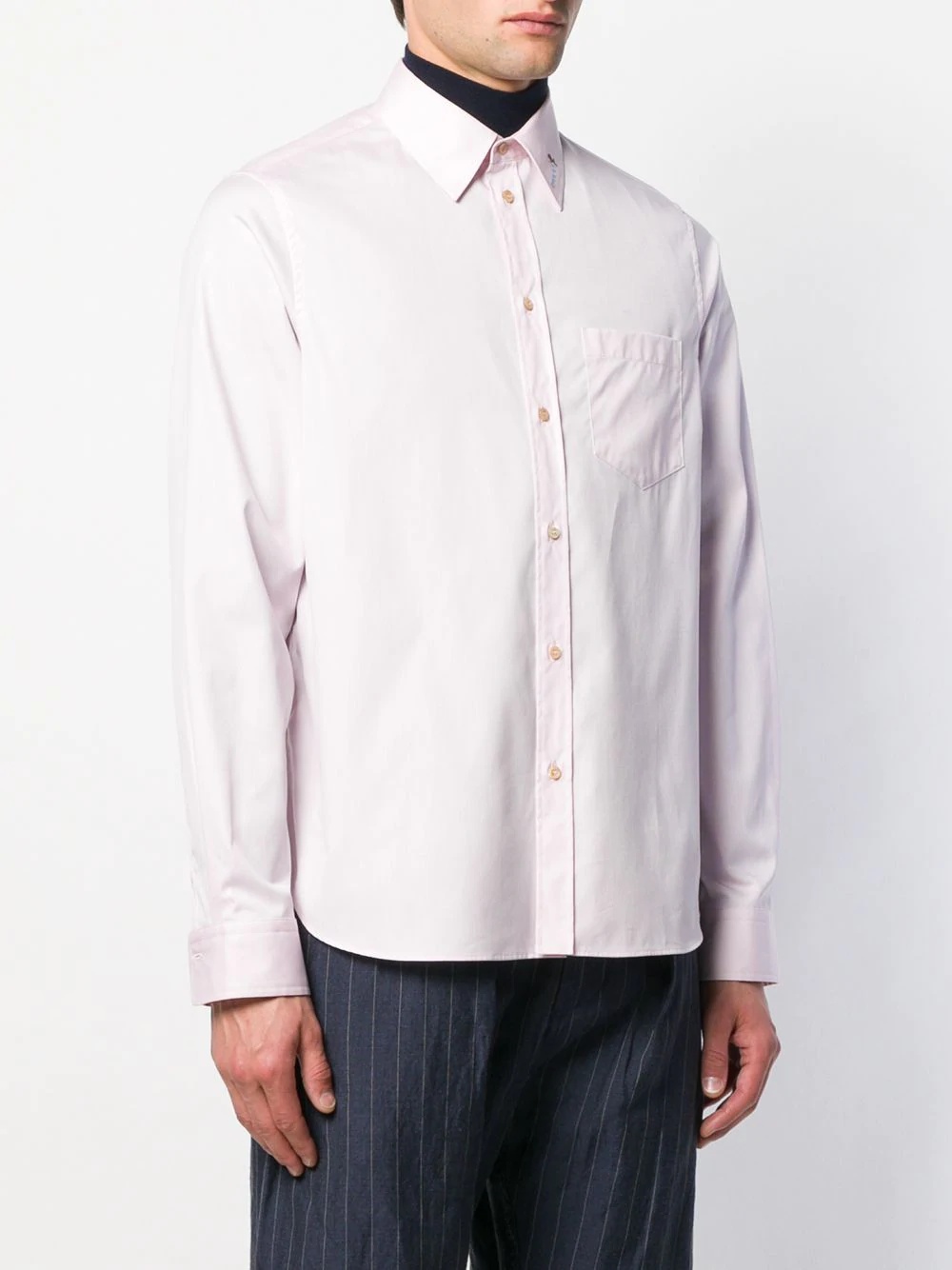 embroidered logo buttoned shirt - 3