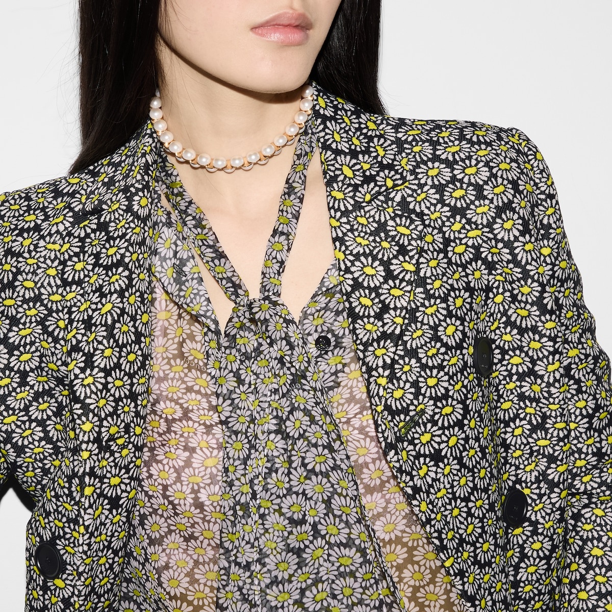 Printed silk chiffon shirt - 5