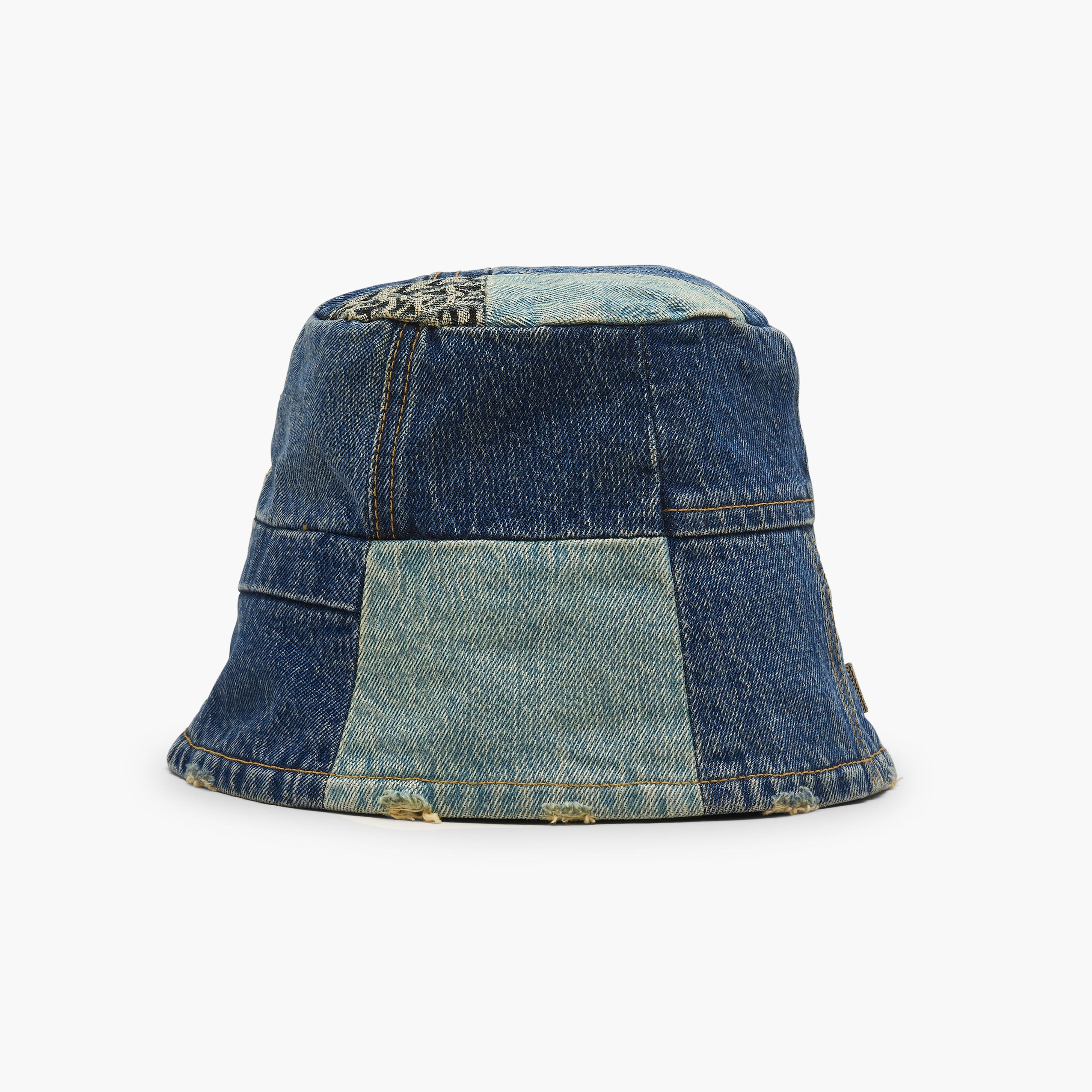 PATCHWORK DENIM BUCKET HAT - 4