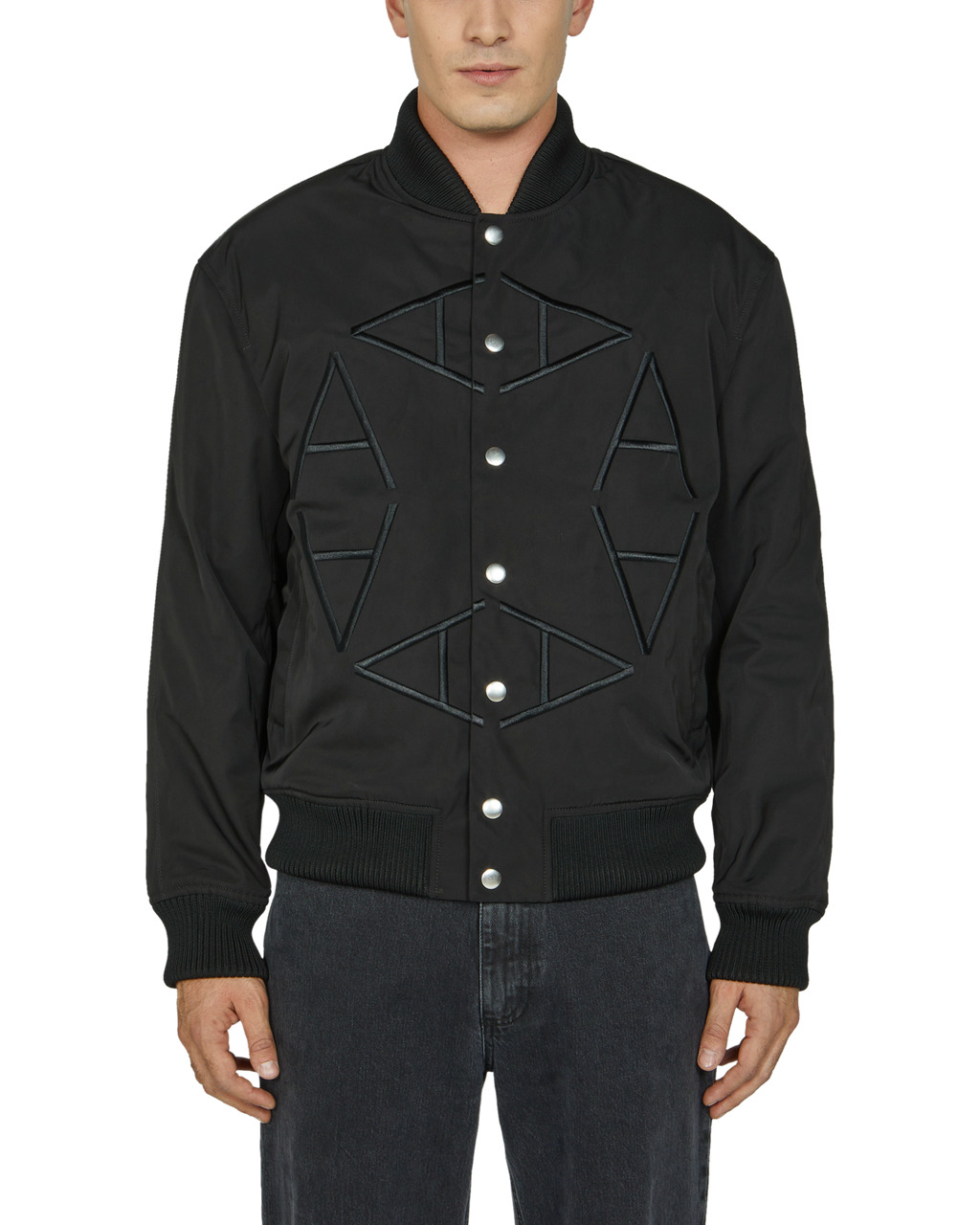 NYLON LOGO VARSITY JACKET - 2
