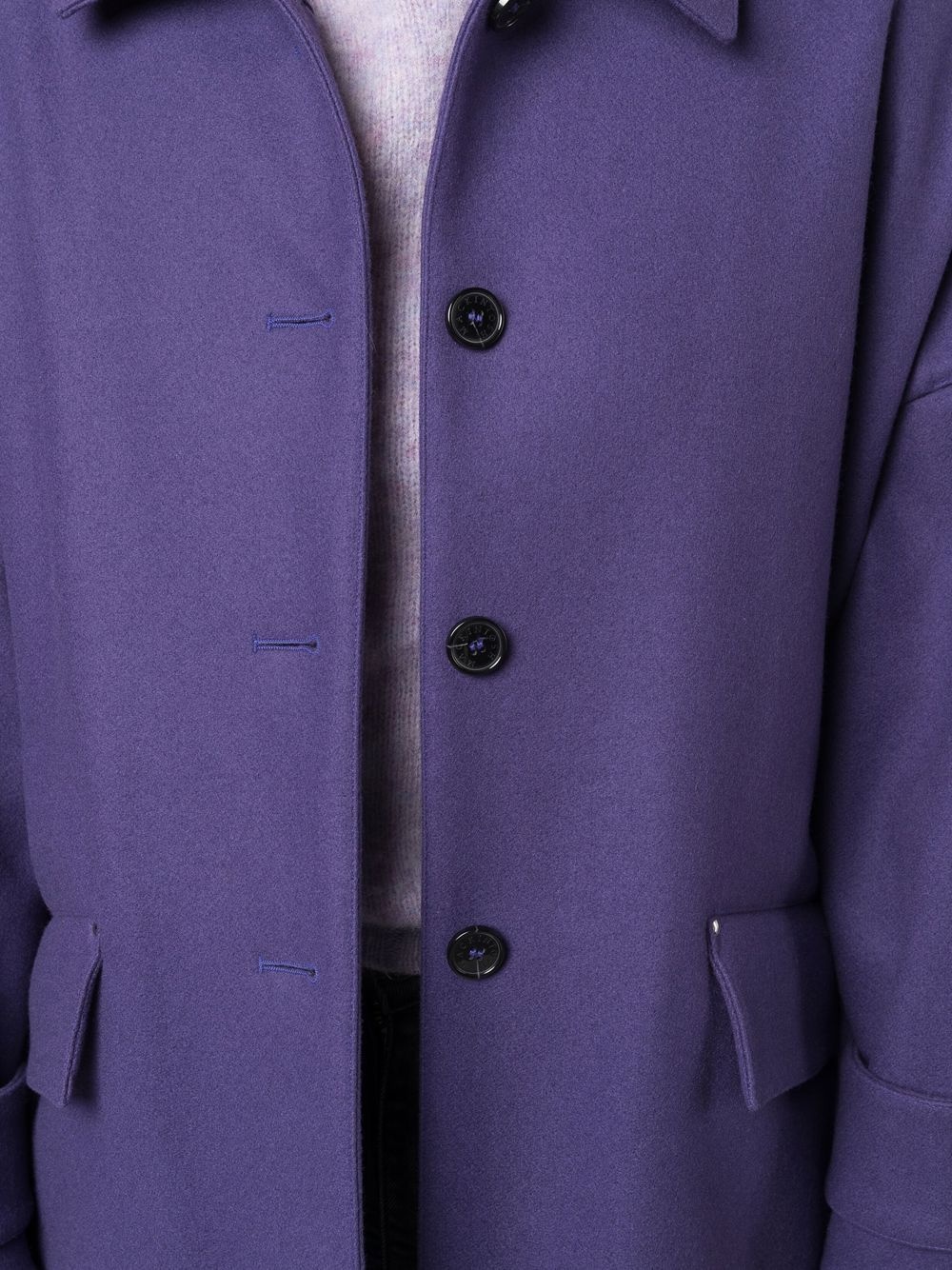 HUMBIE Purple Wool Overcoat - 5
