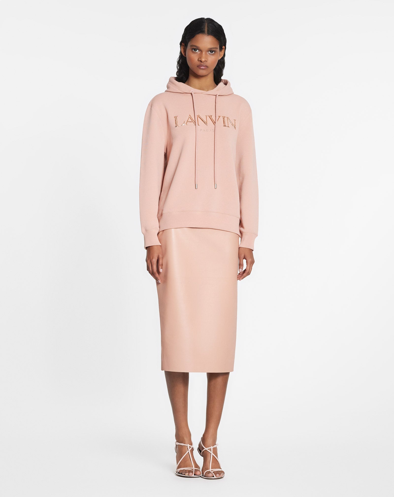 LANVIN PARIS EMBROIDERED HOODED SWEATER - 2
