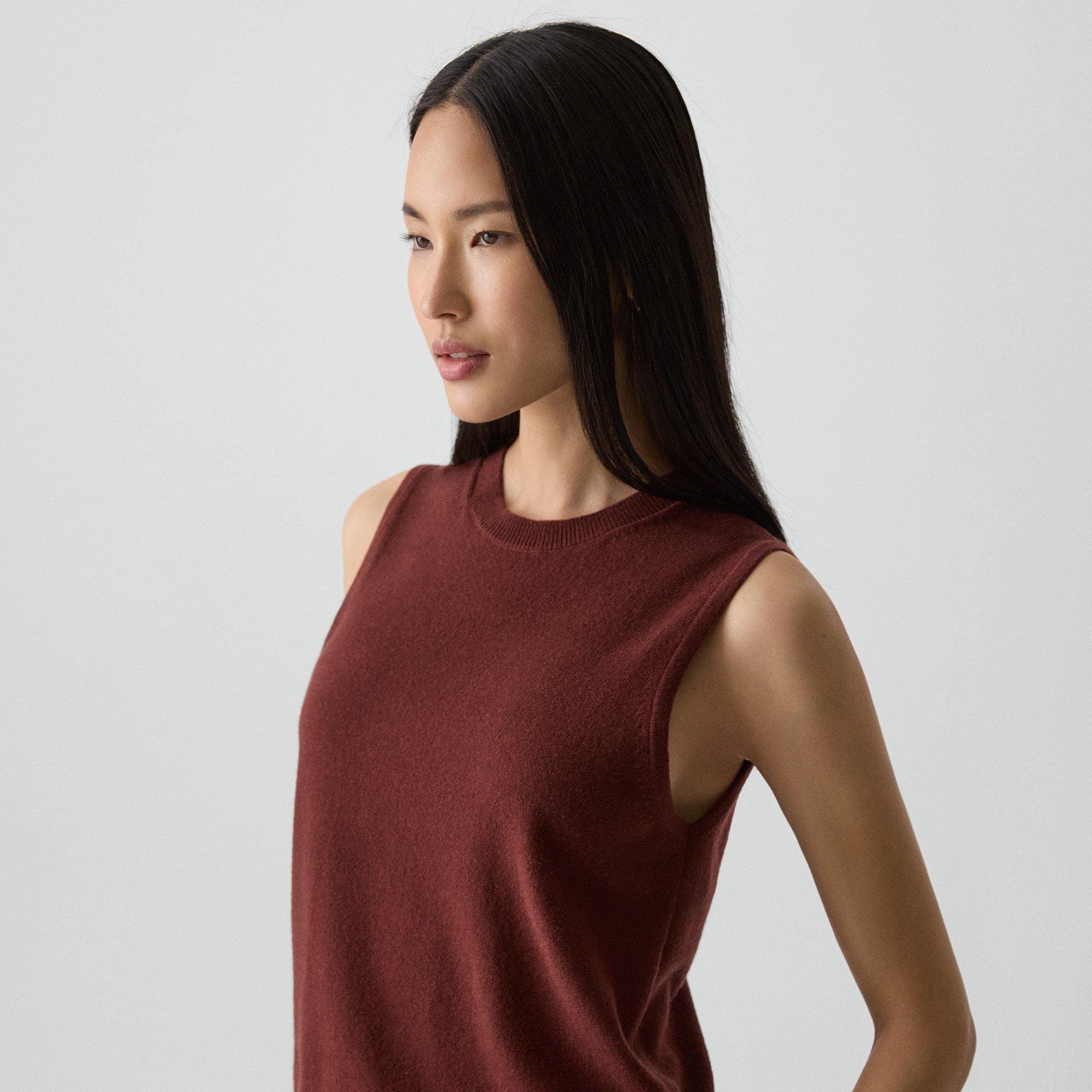 Crewneck Shell Top in Cashmere - 5