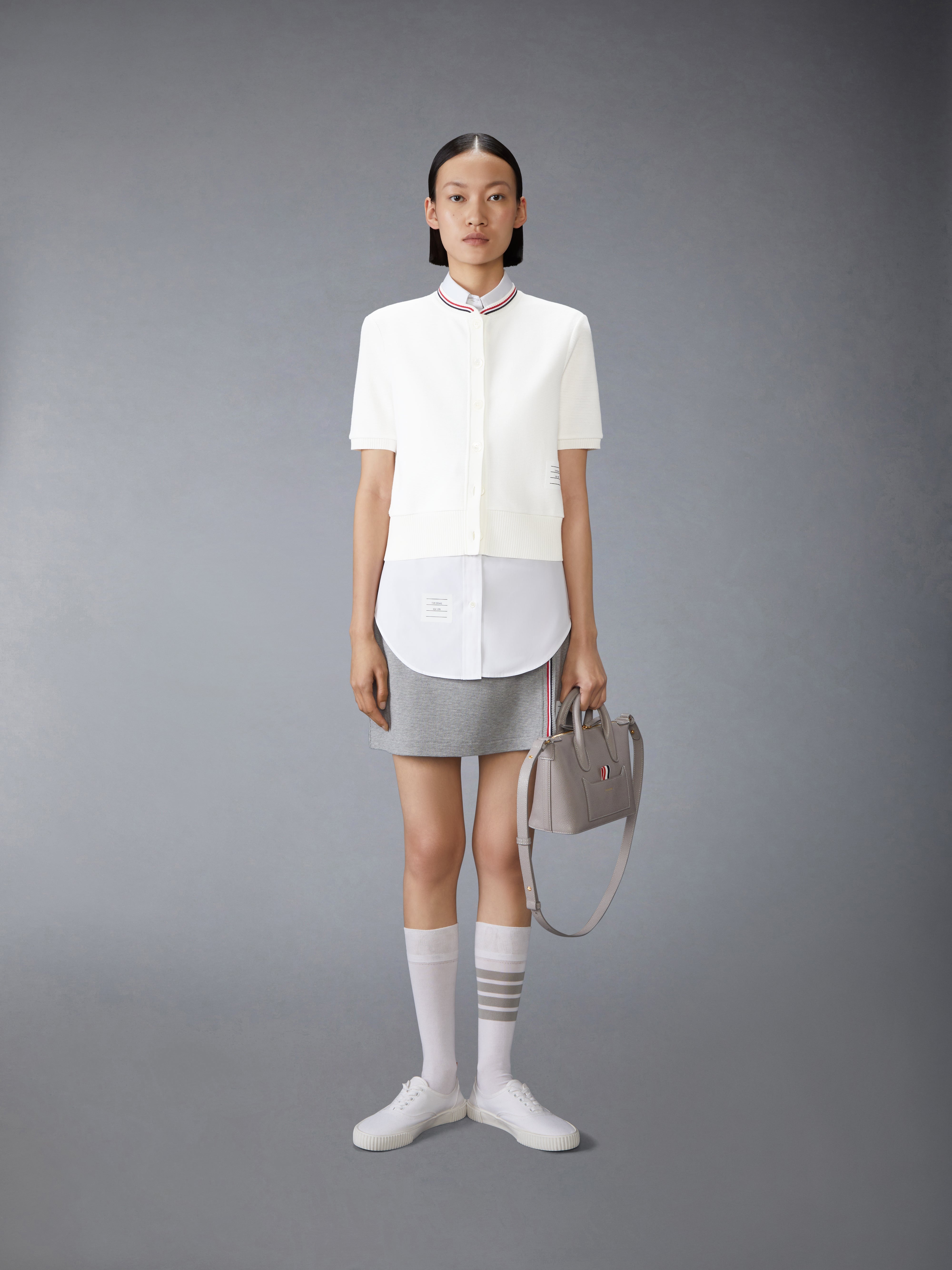 COTTON WAFFLE SHORT SLEEVE CARDIGAN - 4