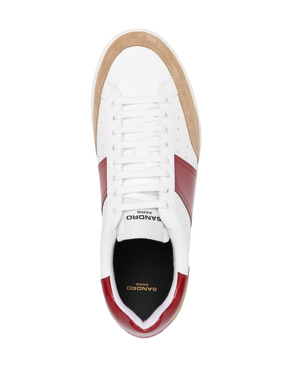 contrast-panel leather trainers - 4