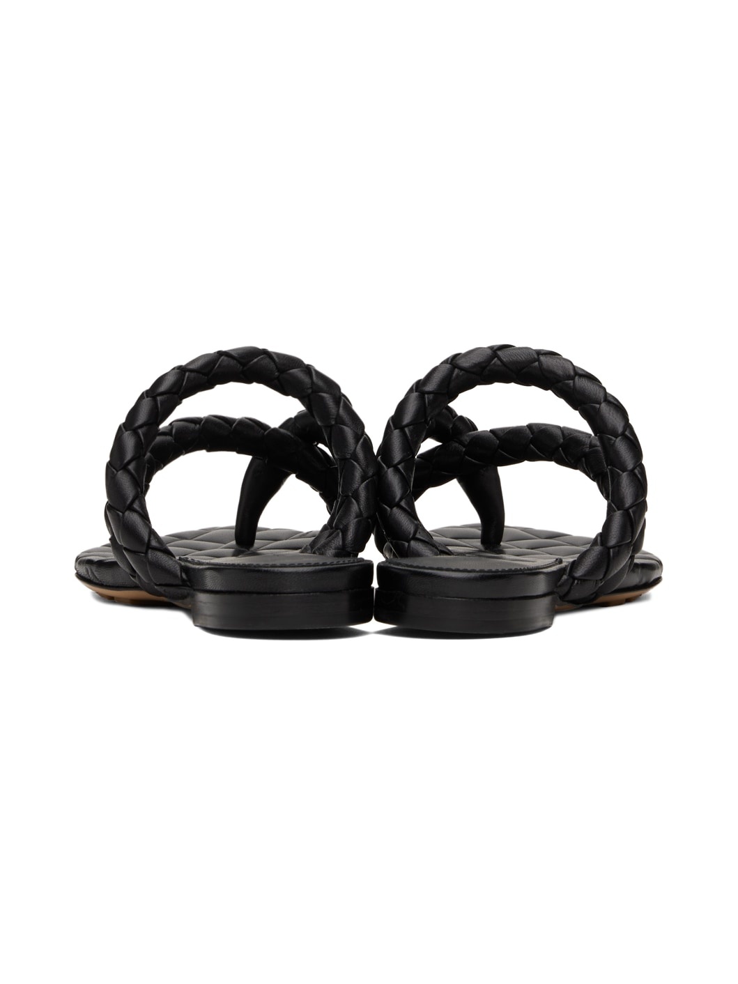 Black Leaf Flat Sandals - 2
