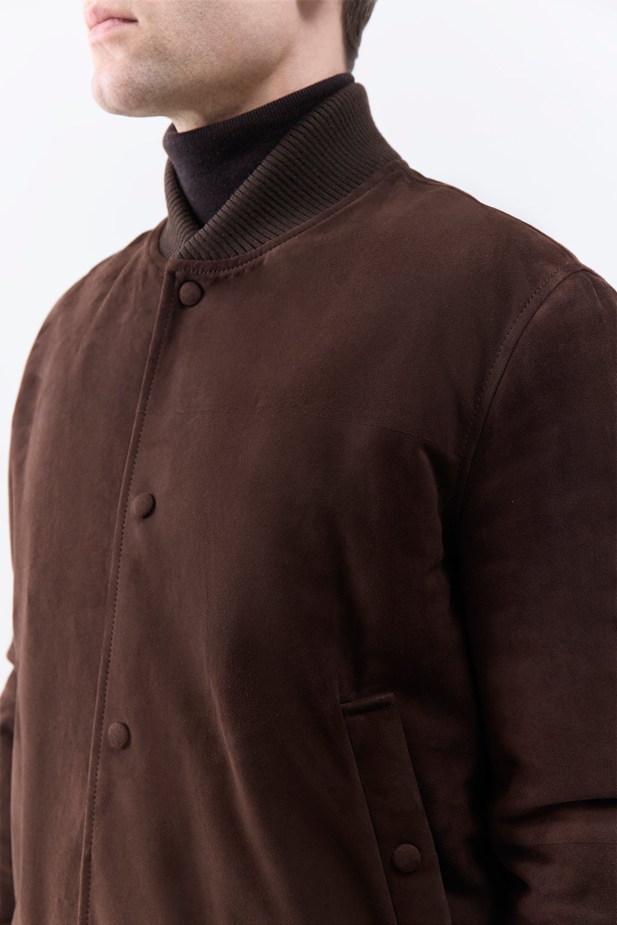 Greg Bomber in Dark Chocolate Suede - 6