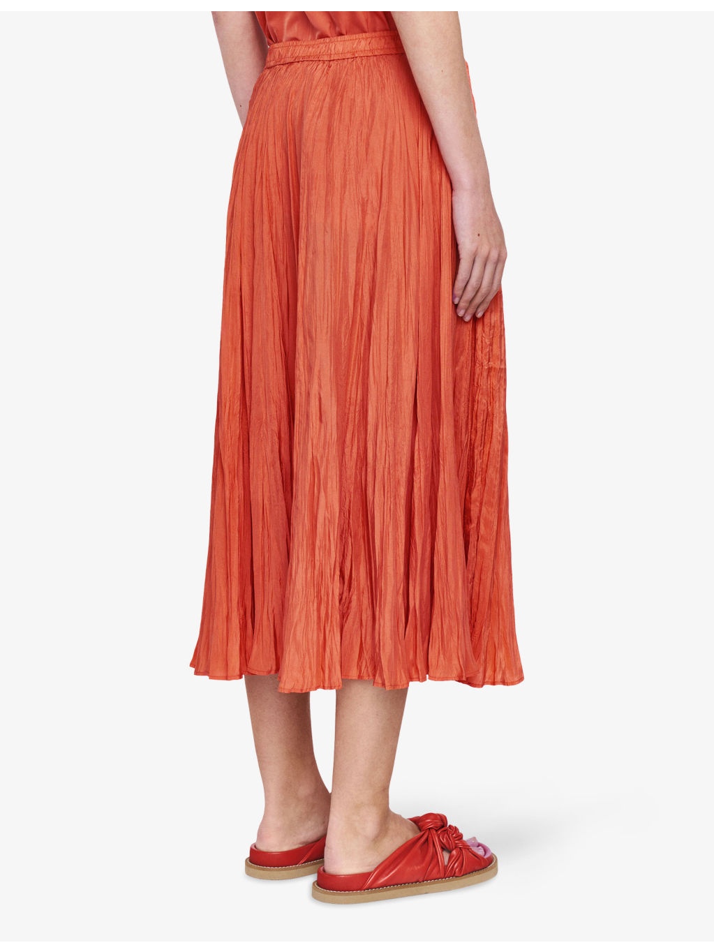 Sully Crinkled Silk Midi Skirt - 3