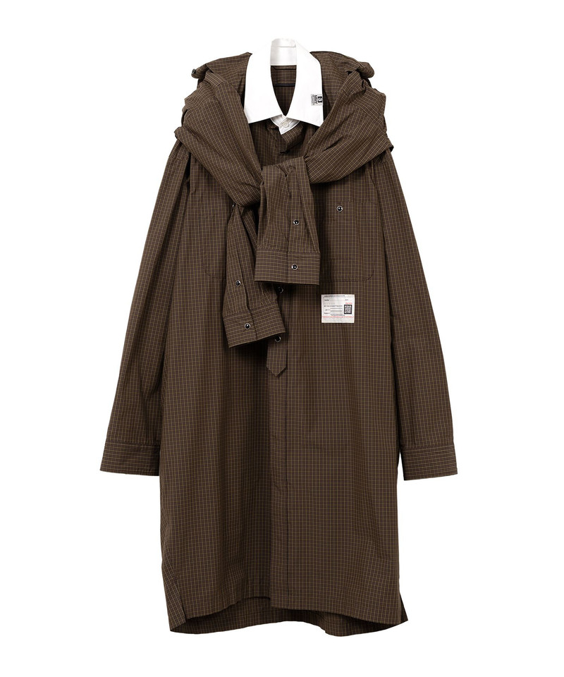Sleeve Layered Check Shirt Dress 17