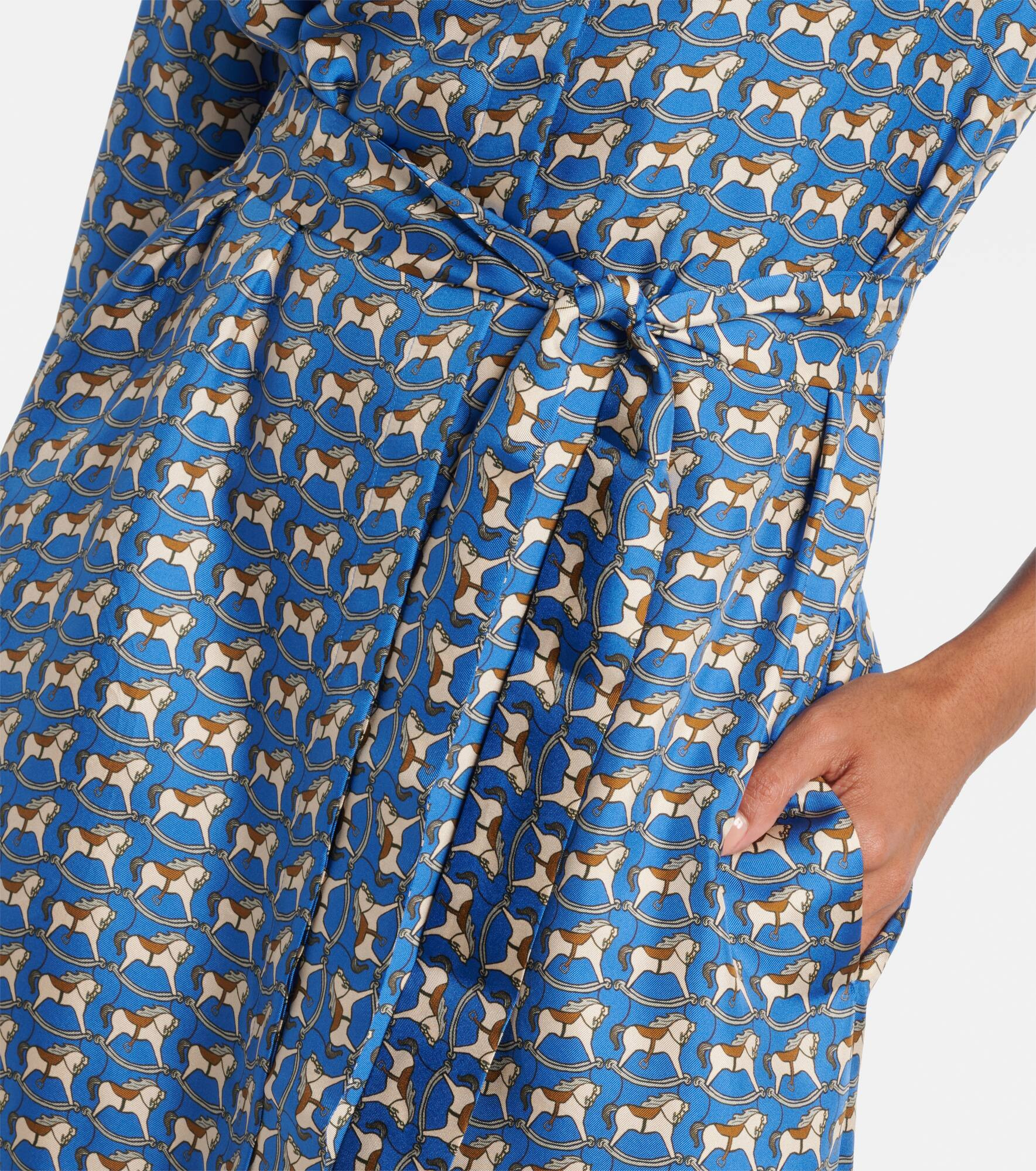 Printed silk twill tunic - 5
