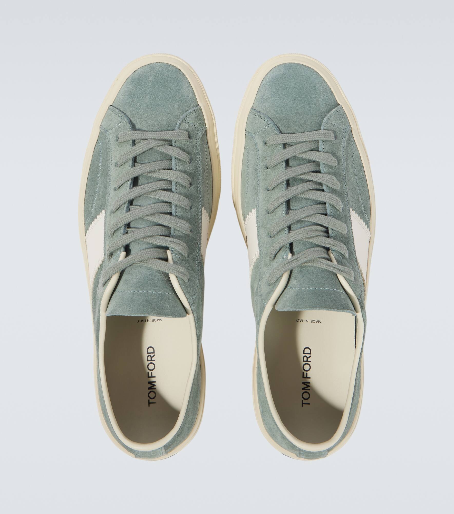 Cambridge leather-trimmed suede sneakers - 4