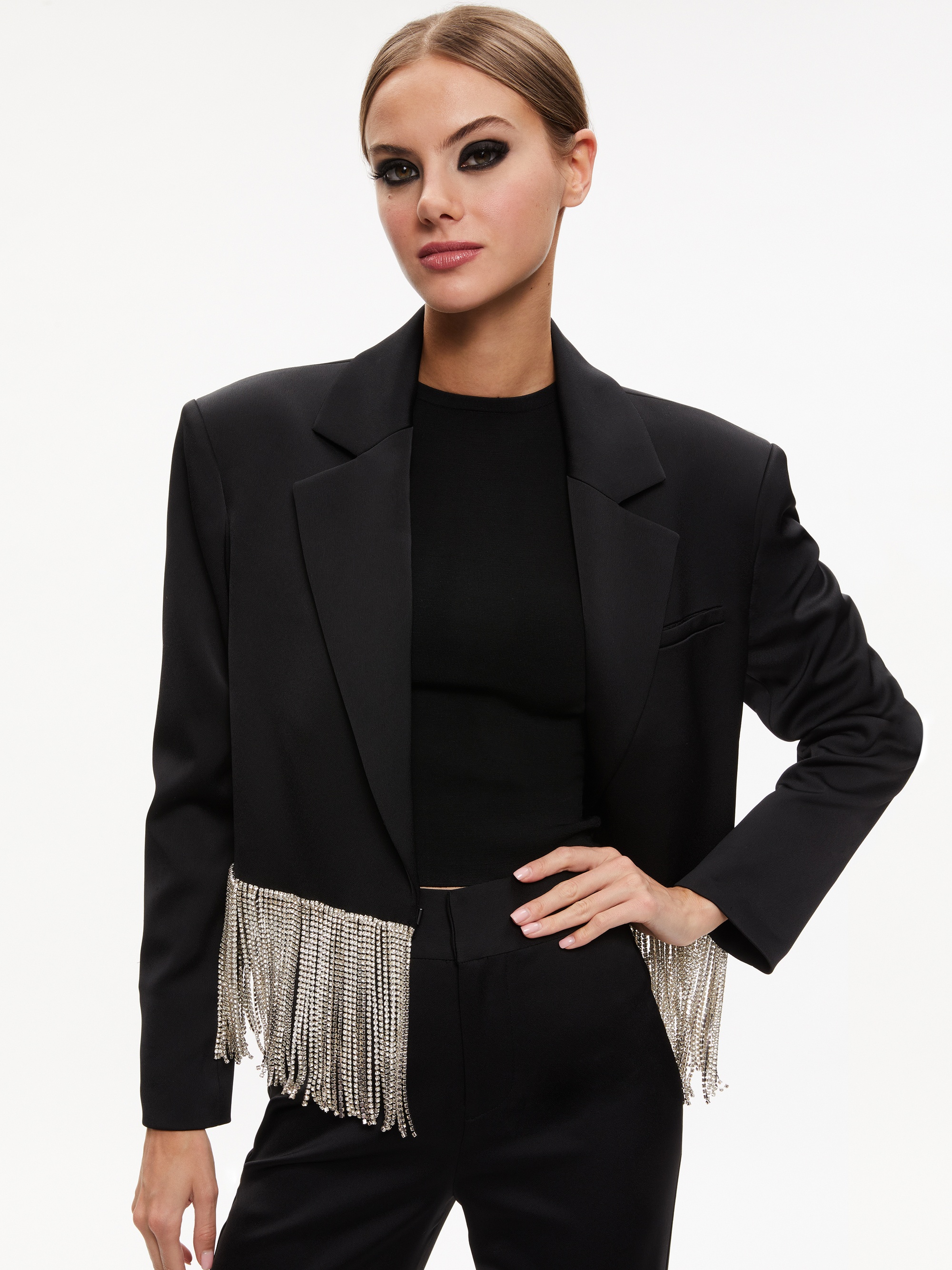 SHAN CRYSTAL FRINGE BLAZER - 2