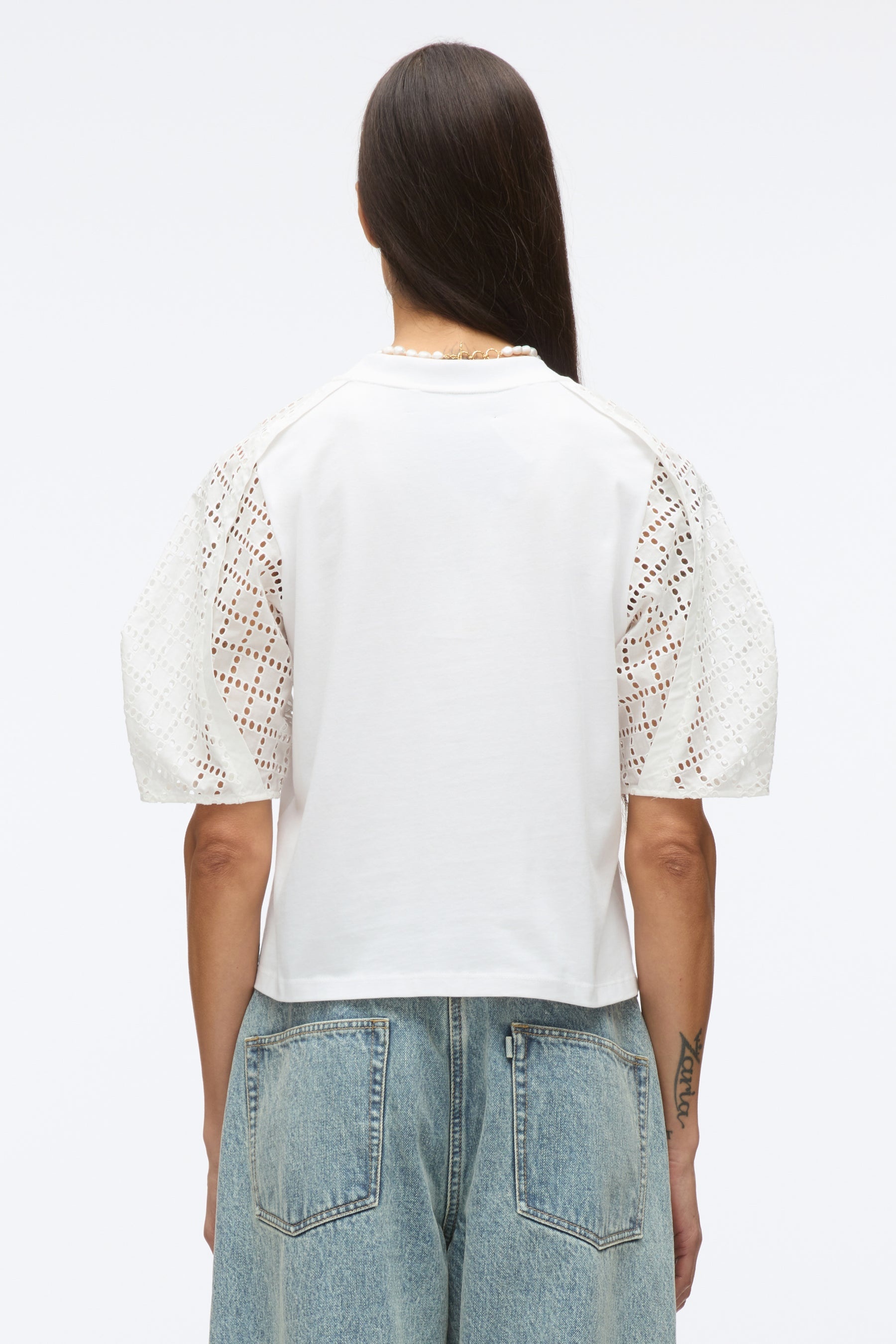 Broderie Anglaise Combo Tee - 5