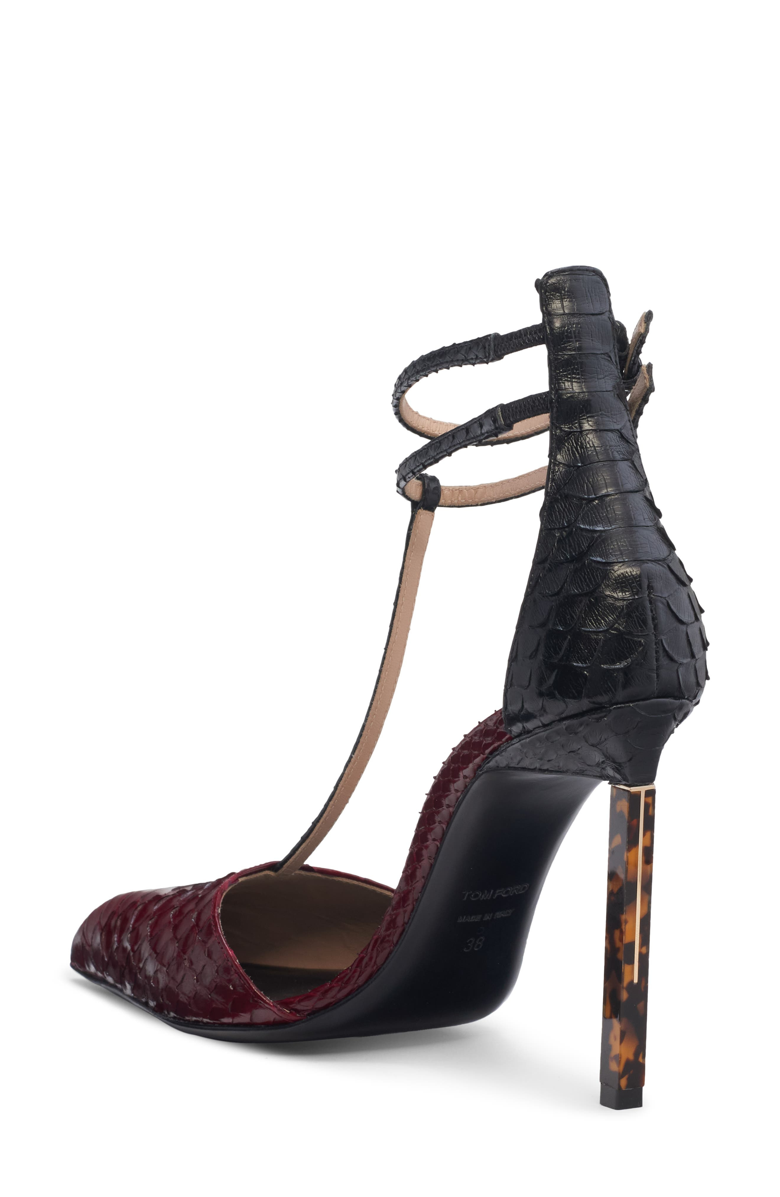 TOM FORD T-Strap Pump in Ruby Red/black at Nordstrom - 2