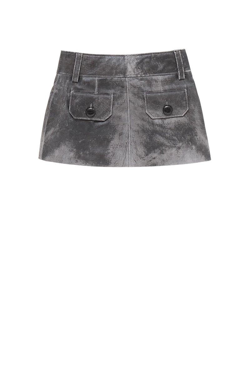 VAQUERA Vaquera Leather Mini Skirt Grey outlook