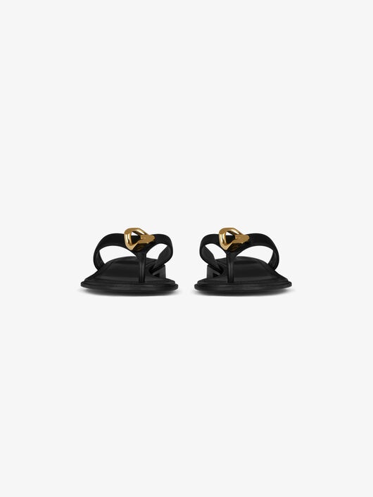 G CHAIN BUCKLE SANDALS IN LEATHER - 2