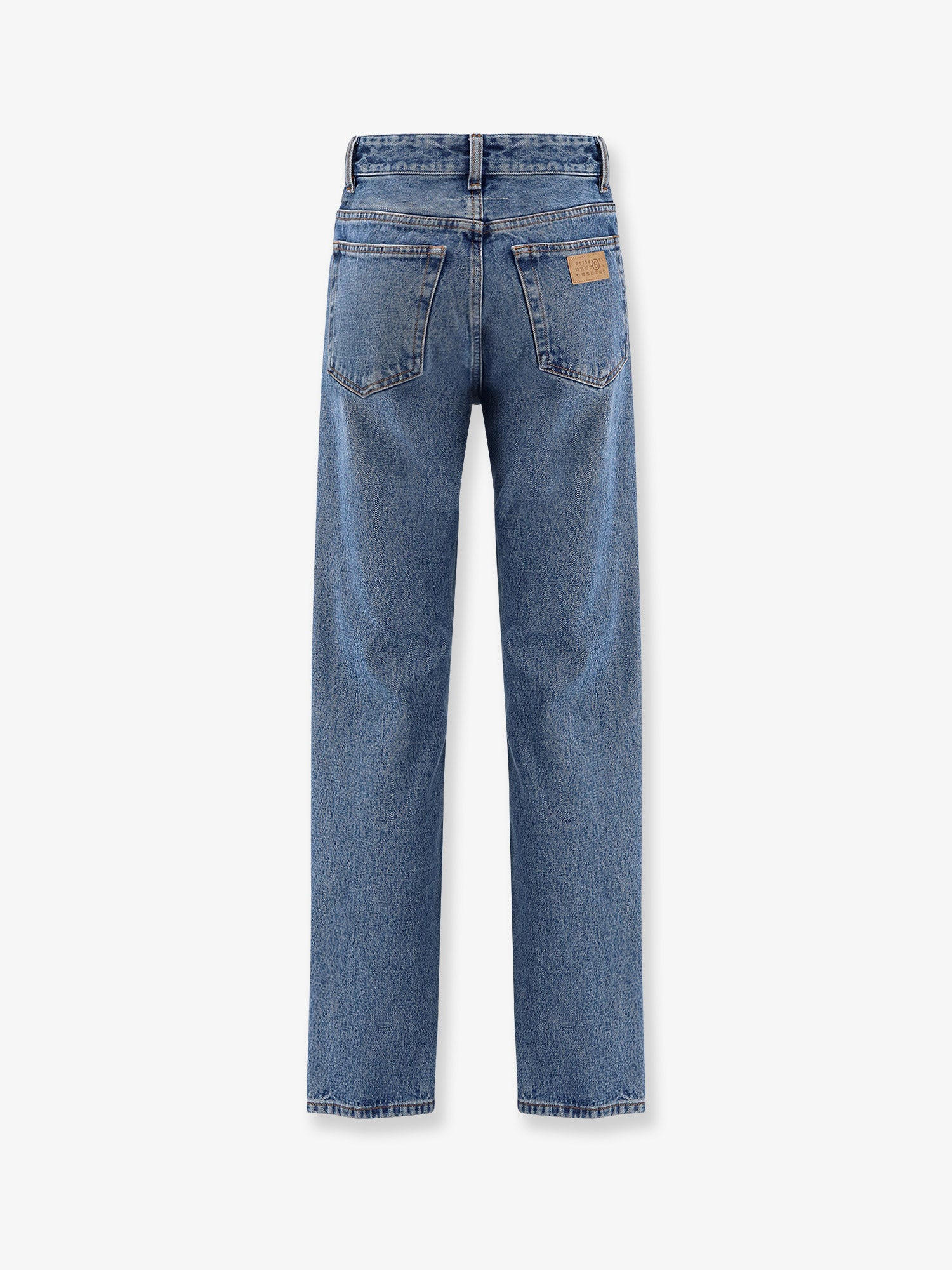 Straight Leg Jeans With Reverse Pockets - 2