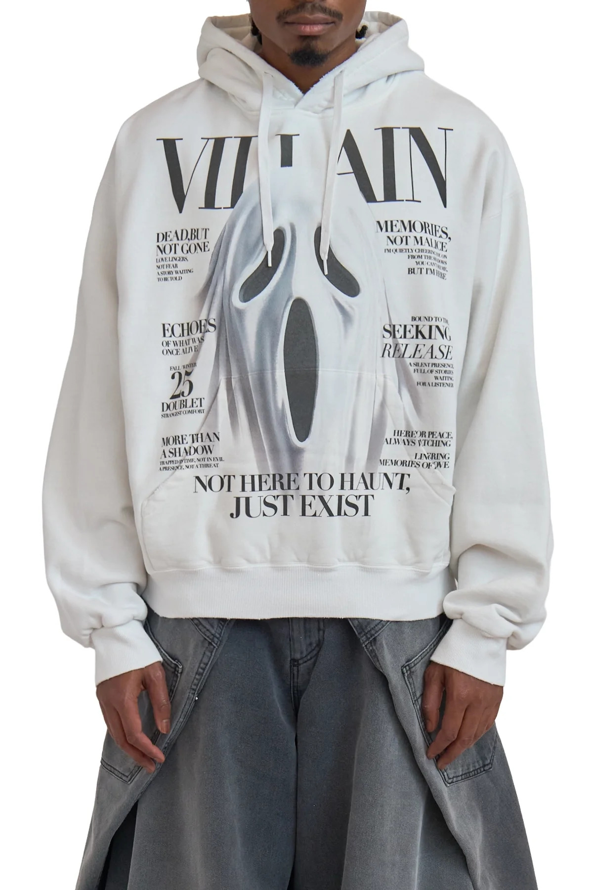 Doublet Villain Cover Print Hoodie White - 3