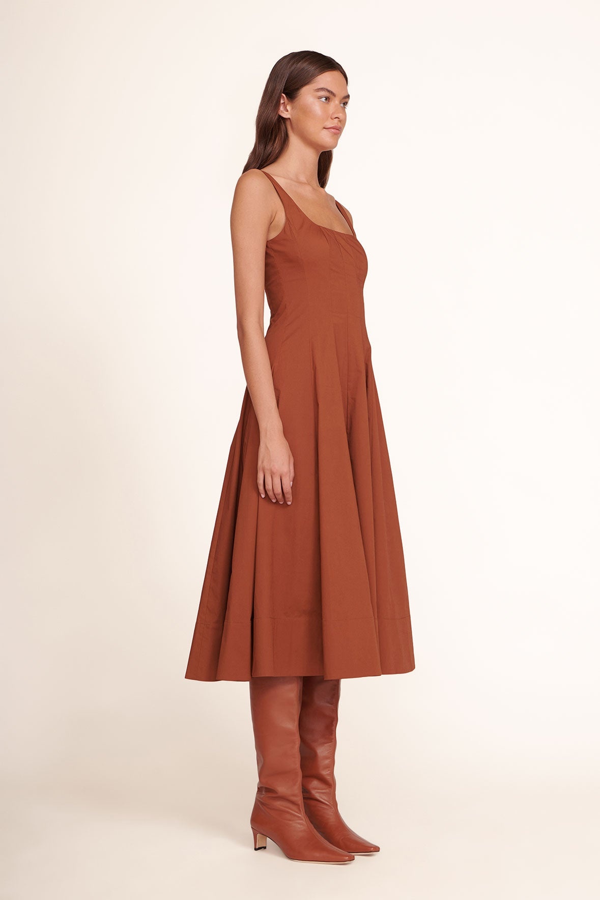 STAUD | WELLS DRESS TAN - 3