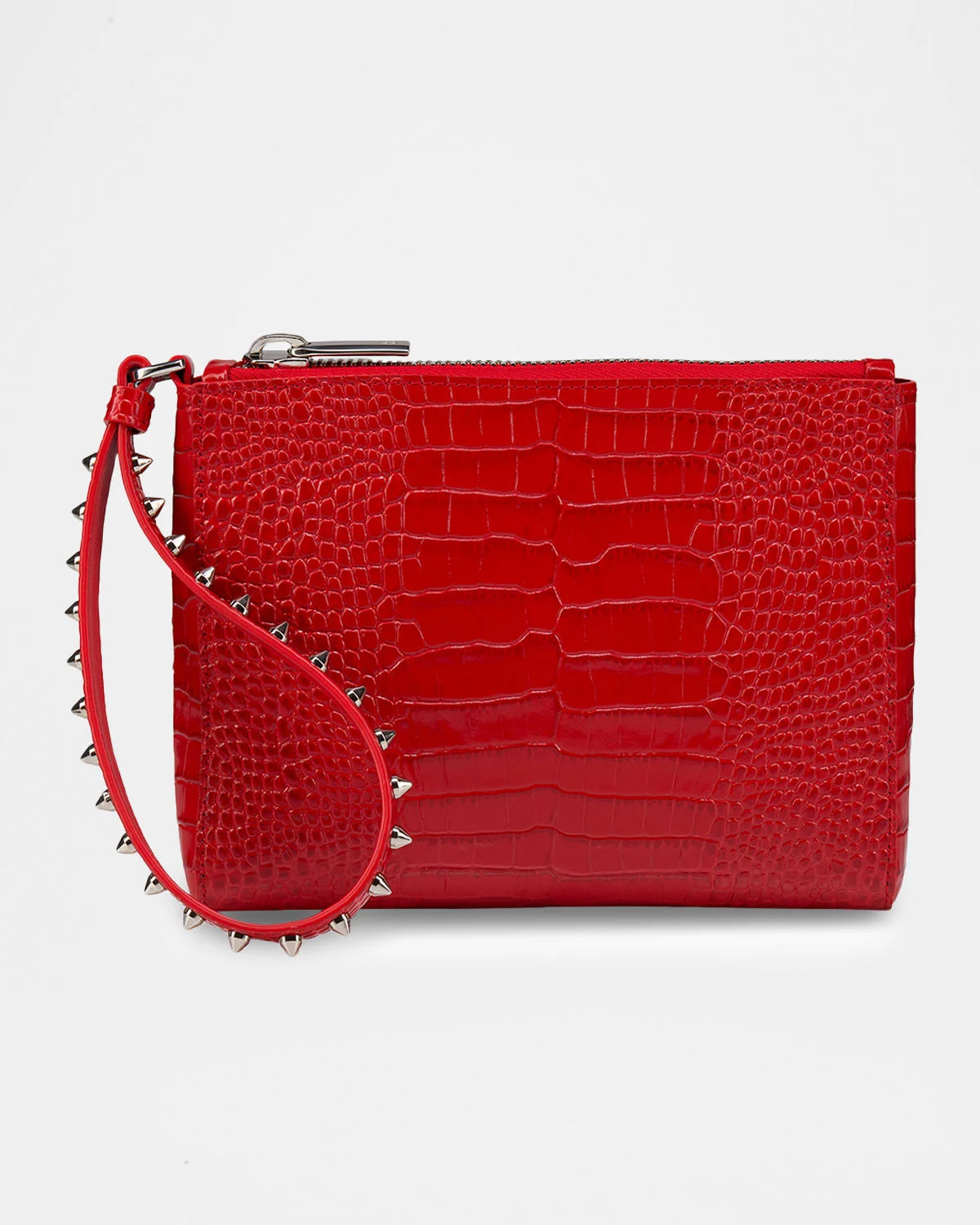 Cabata Mini Pouch Bag in Croc-Embossed Leather - 1