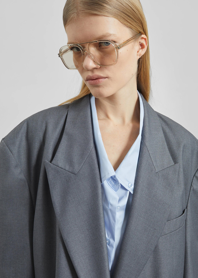Helna Boxy Cropped Blazer - Grey 7