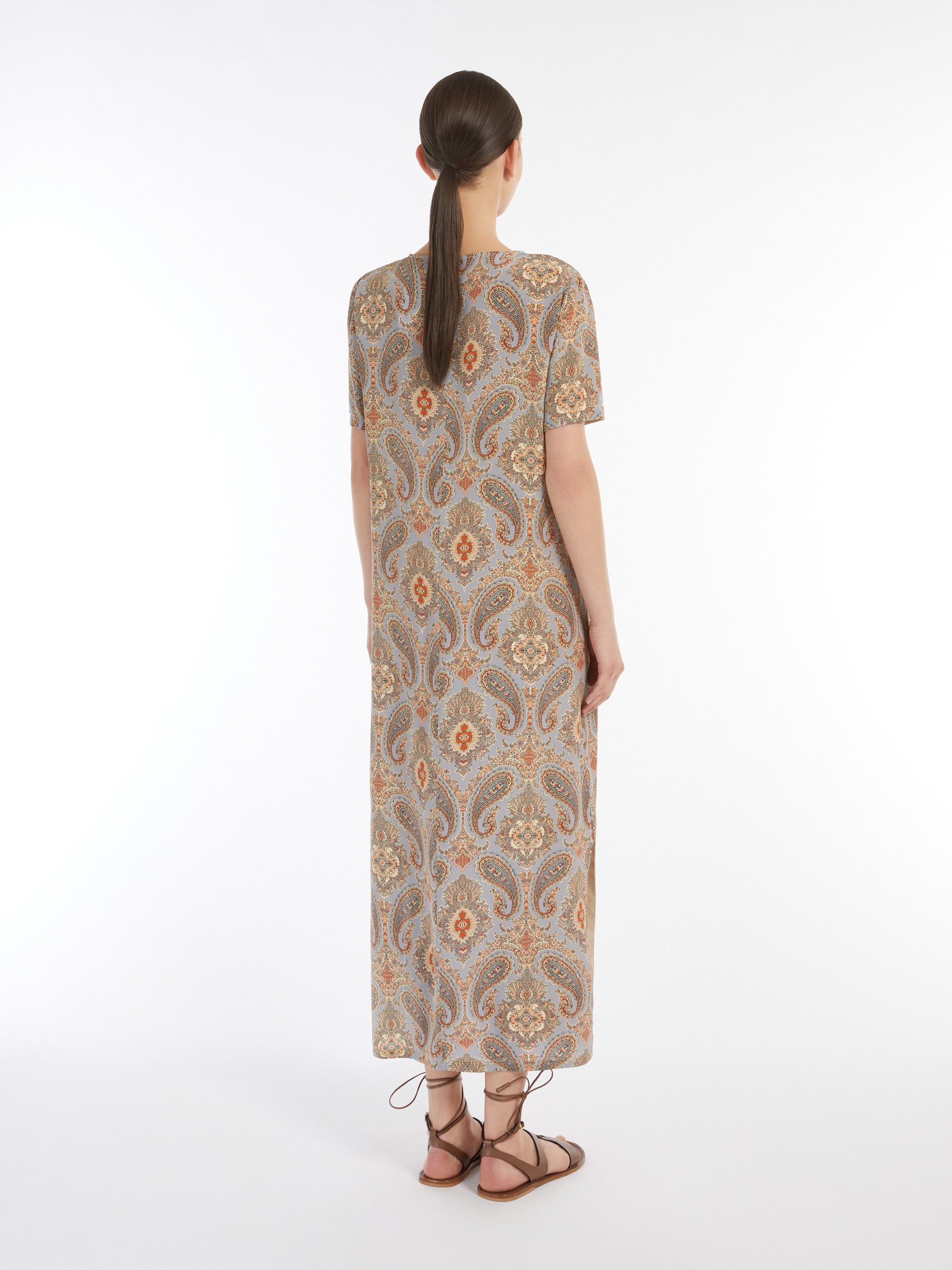 GIUDY Long printed silk dress - 4