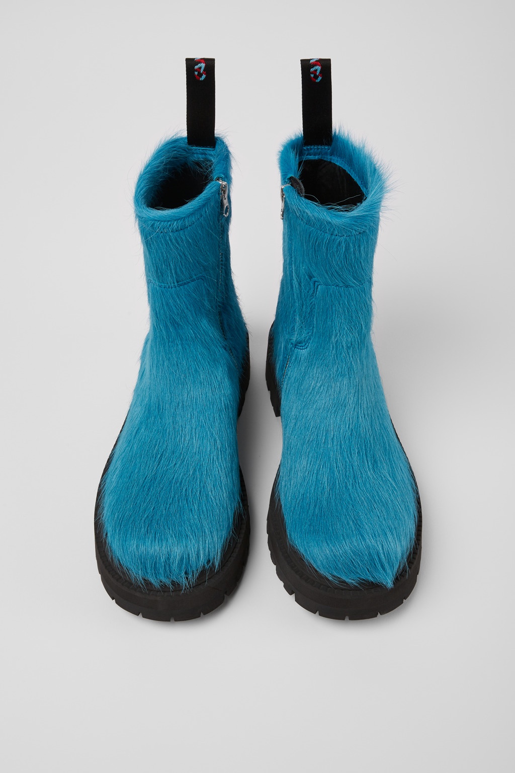 Blue long calf hair boots - 4