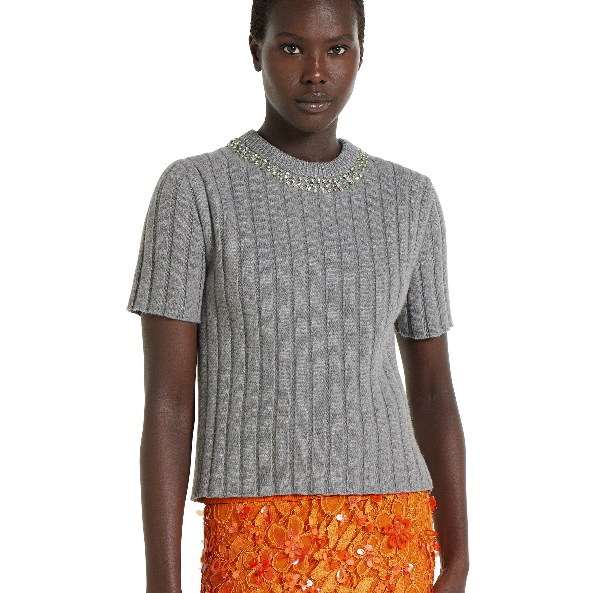 Rib soft wool and cashmere top - 3