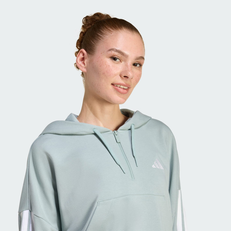 Essentials 3-Stripes French Terry Quarter-Zip Hoodie 5