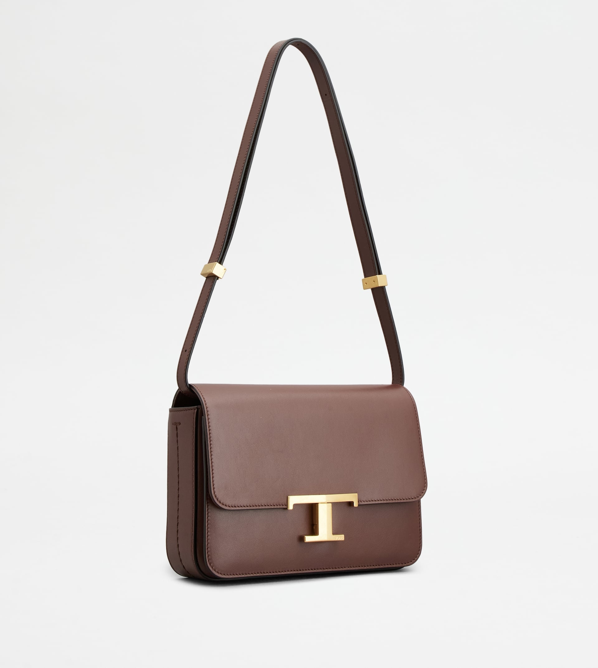 T TIMELESS CROSSBODY BAG IN LEATHER MINI - BROWN - 3