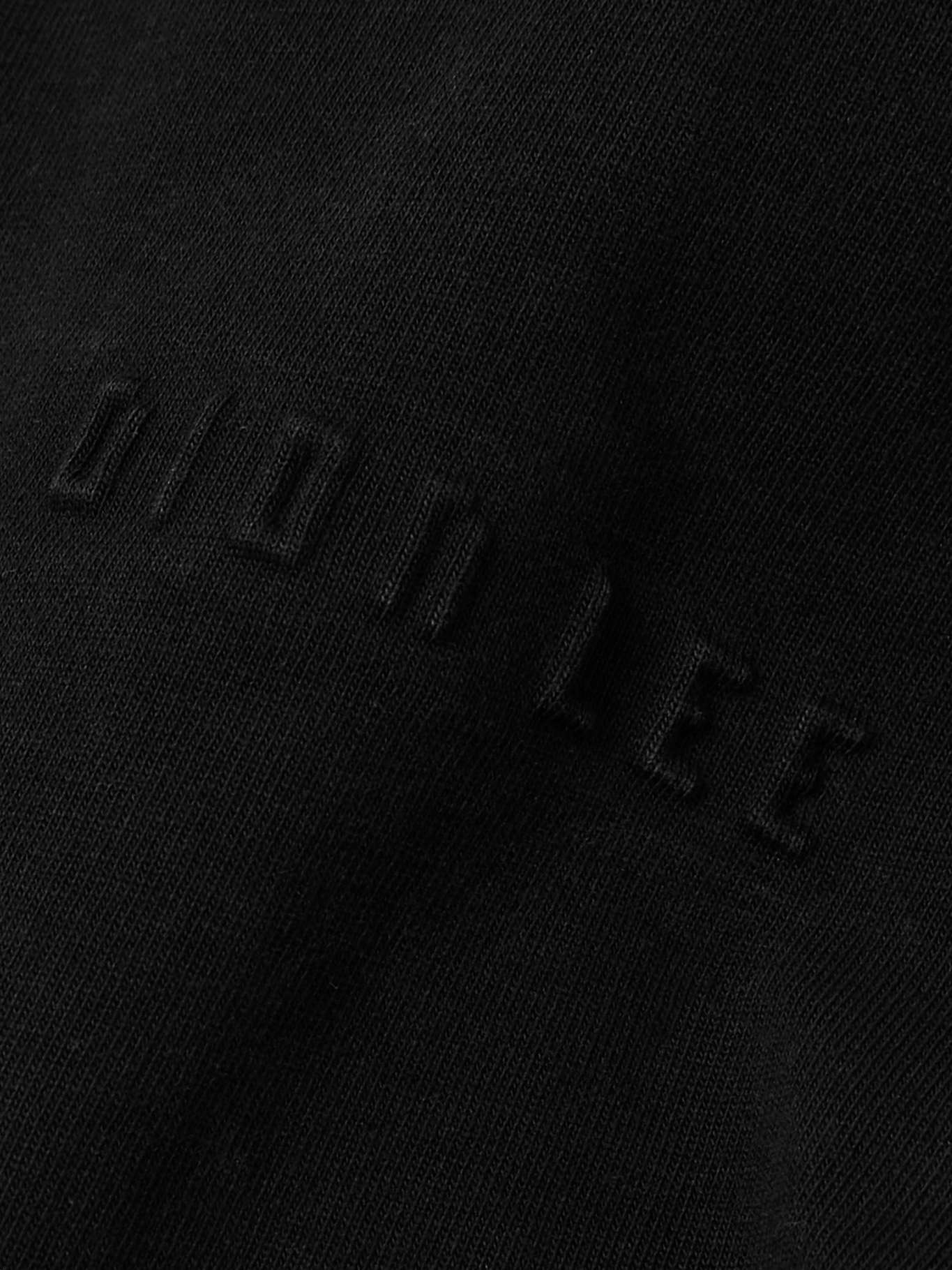 Logo-embossed cropped cotton-jersey T-shirt - 4