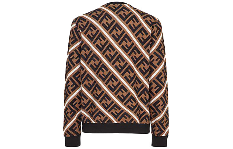 Men's FENDI Logo Cotton Colorblock Sports Brown FY0944A7A9F13J3 - 2