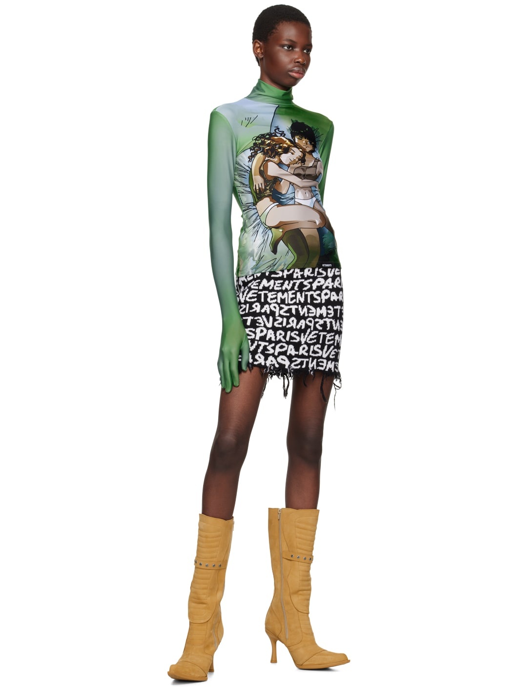 VETEMENTS Graffiti monogram skirt | REVERSIBLE