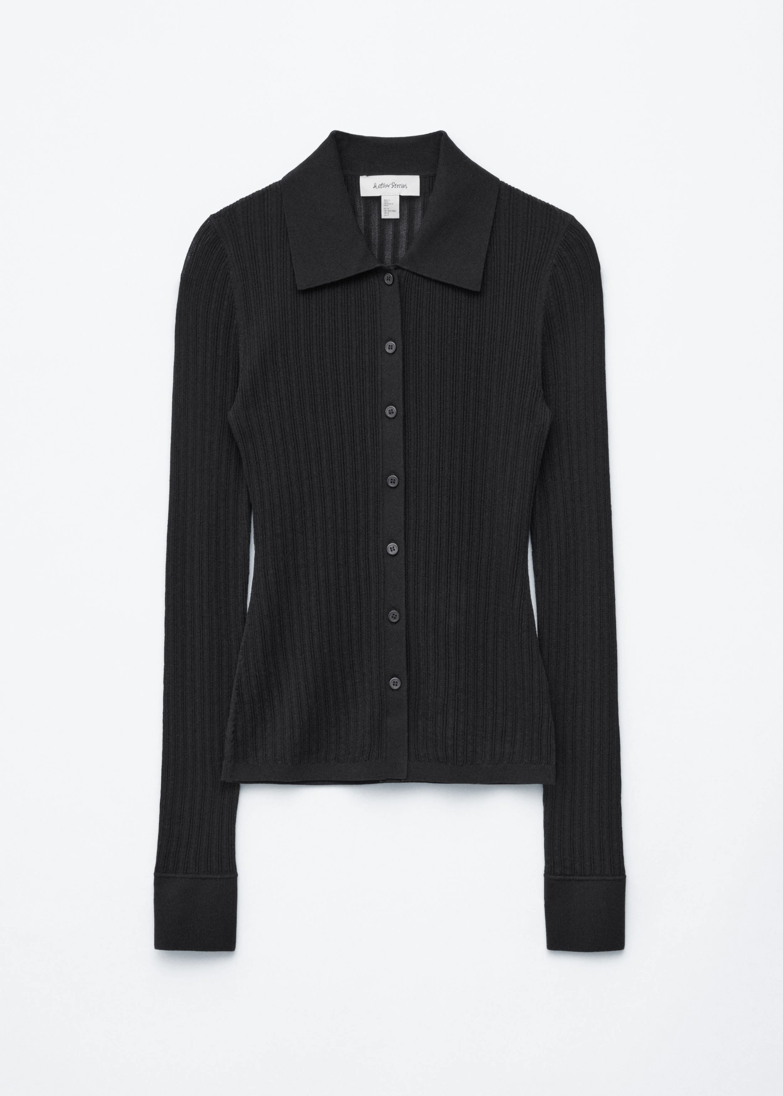 Pointelle Rib Polo Shirt - 1