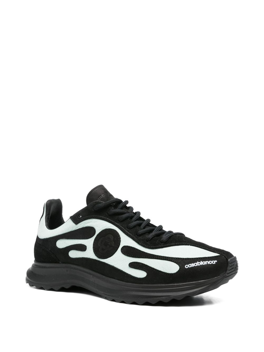lace-up two-tone sneakers - 2