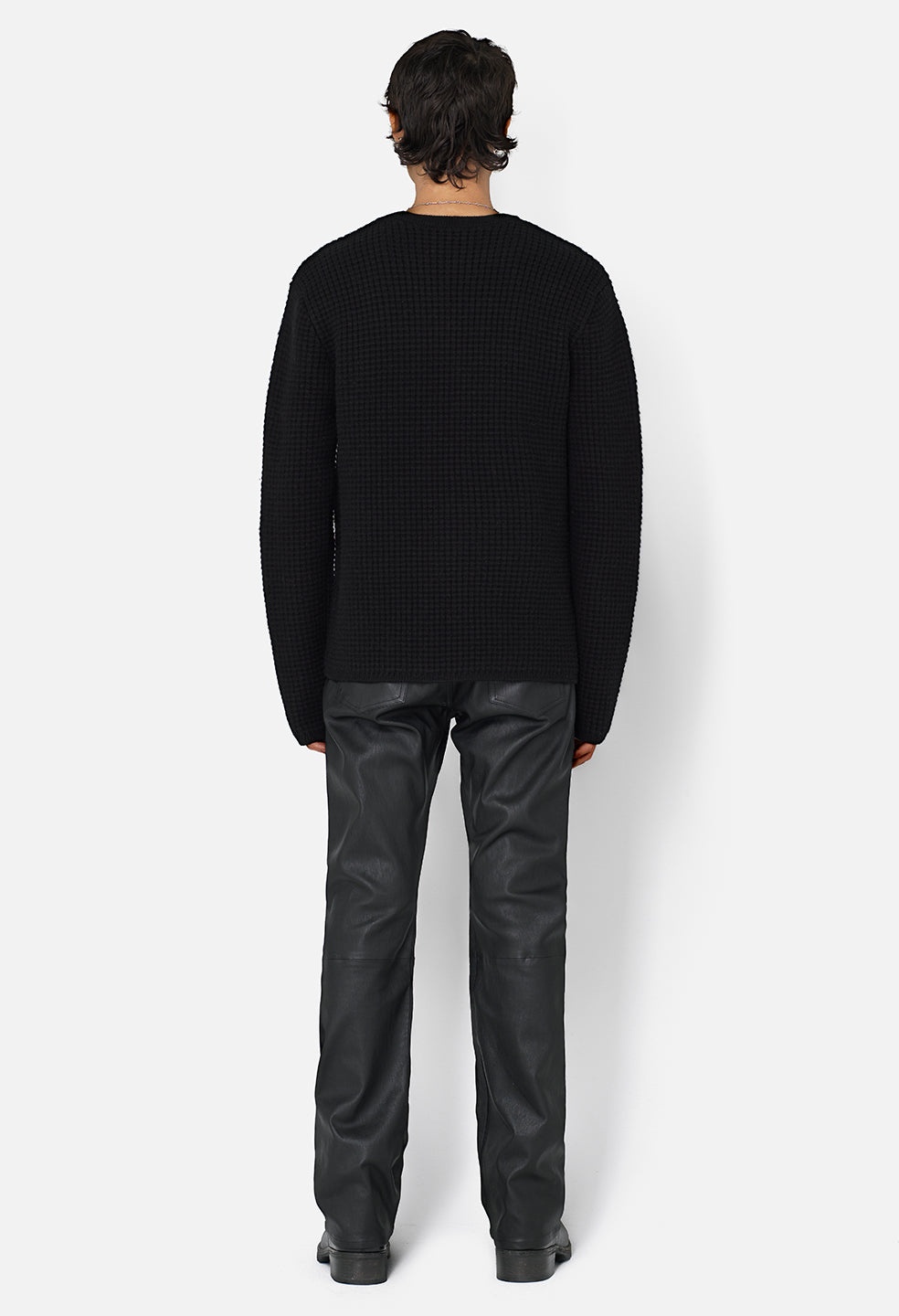 WOOL WAFFLE KNIT CREW - 6