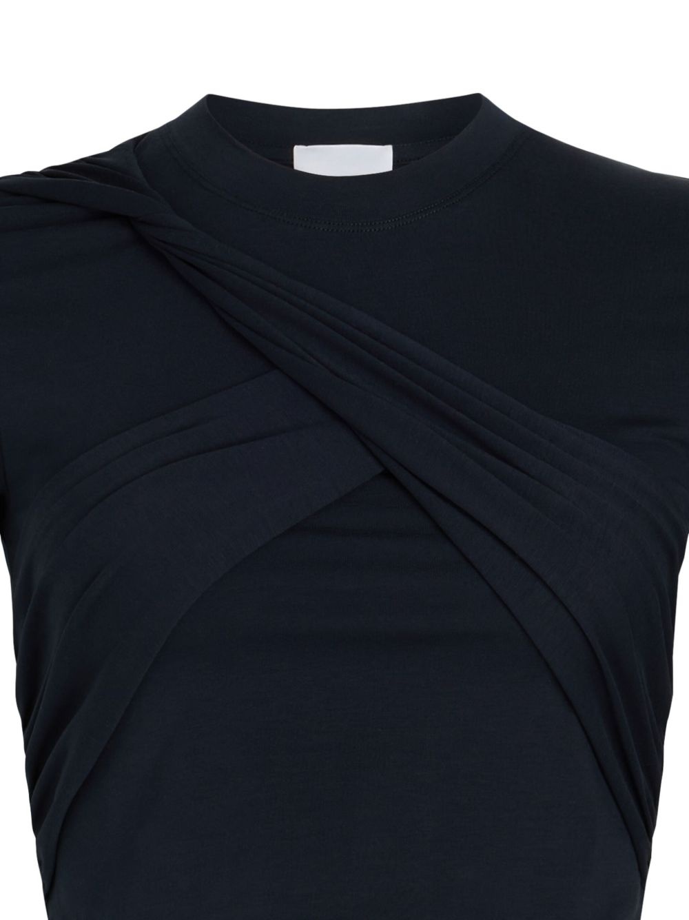 draped cropped organic cotton T-shirt - 2