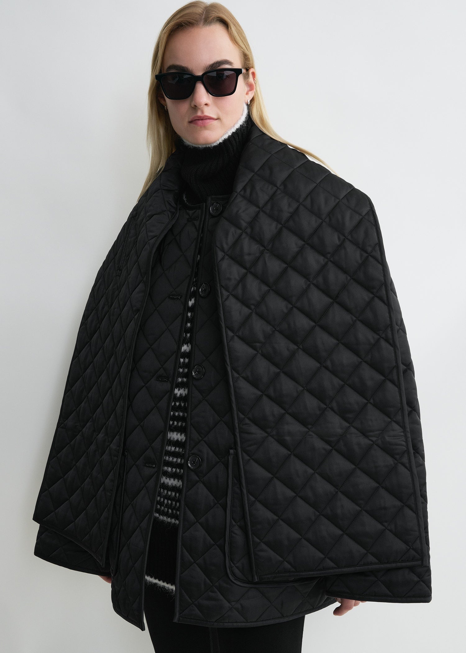 Quilted scarf jacket black - 3