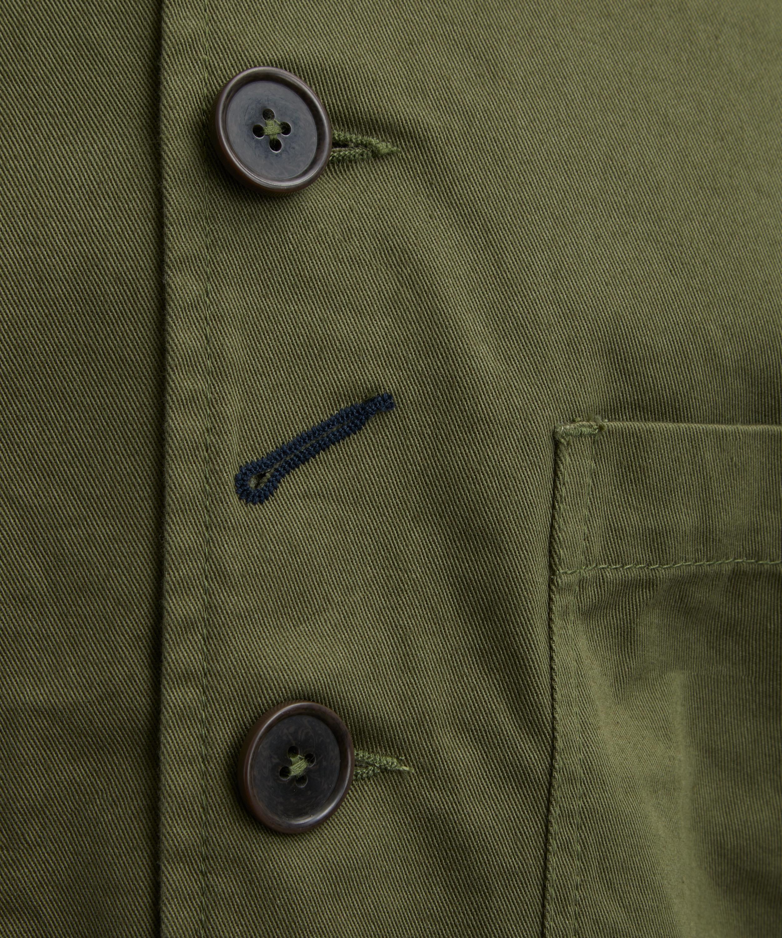 Light Olive Twill Bakers Jacket - 5