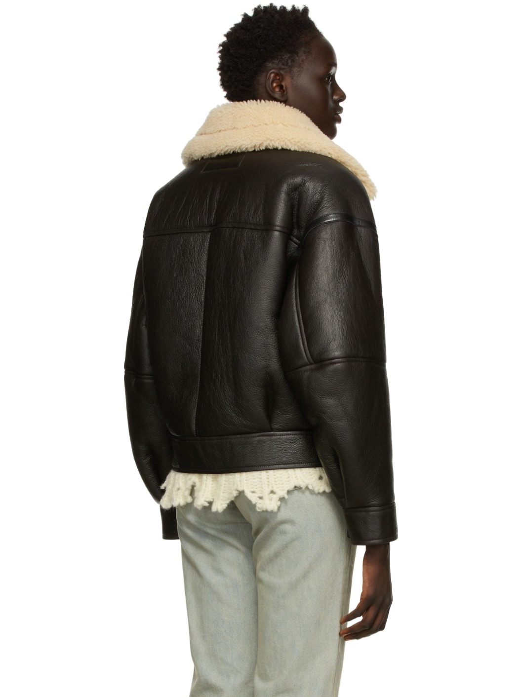 Brown Lakota Shearling Aviator Jacket - 3