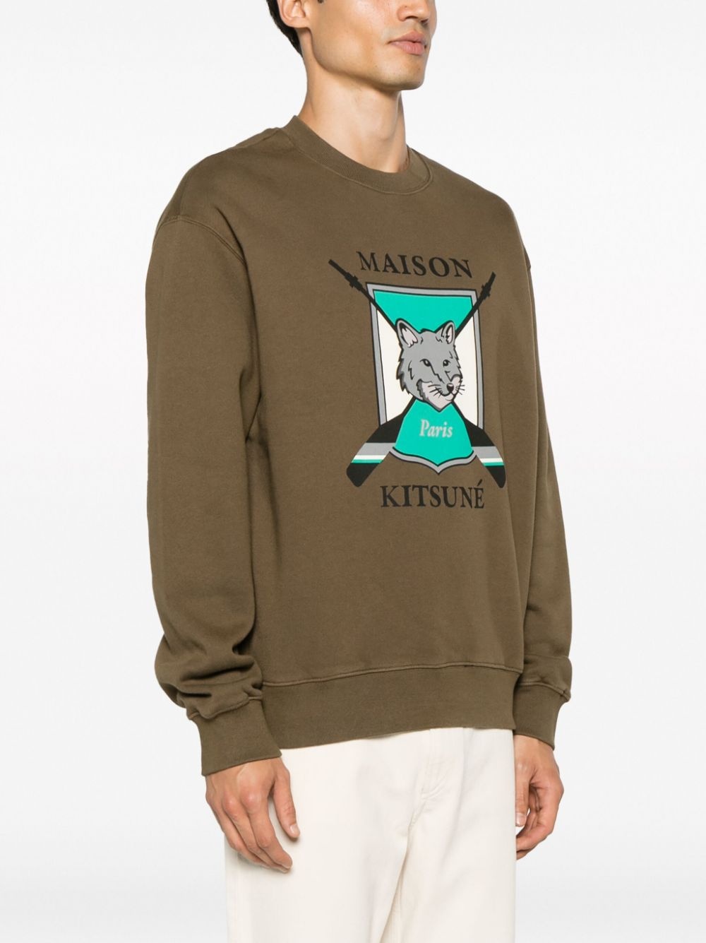 logo-print cotton sweatshirt - 3
