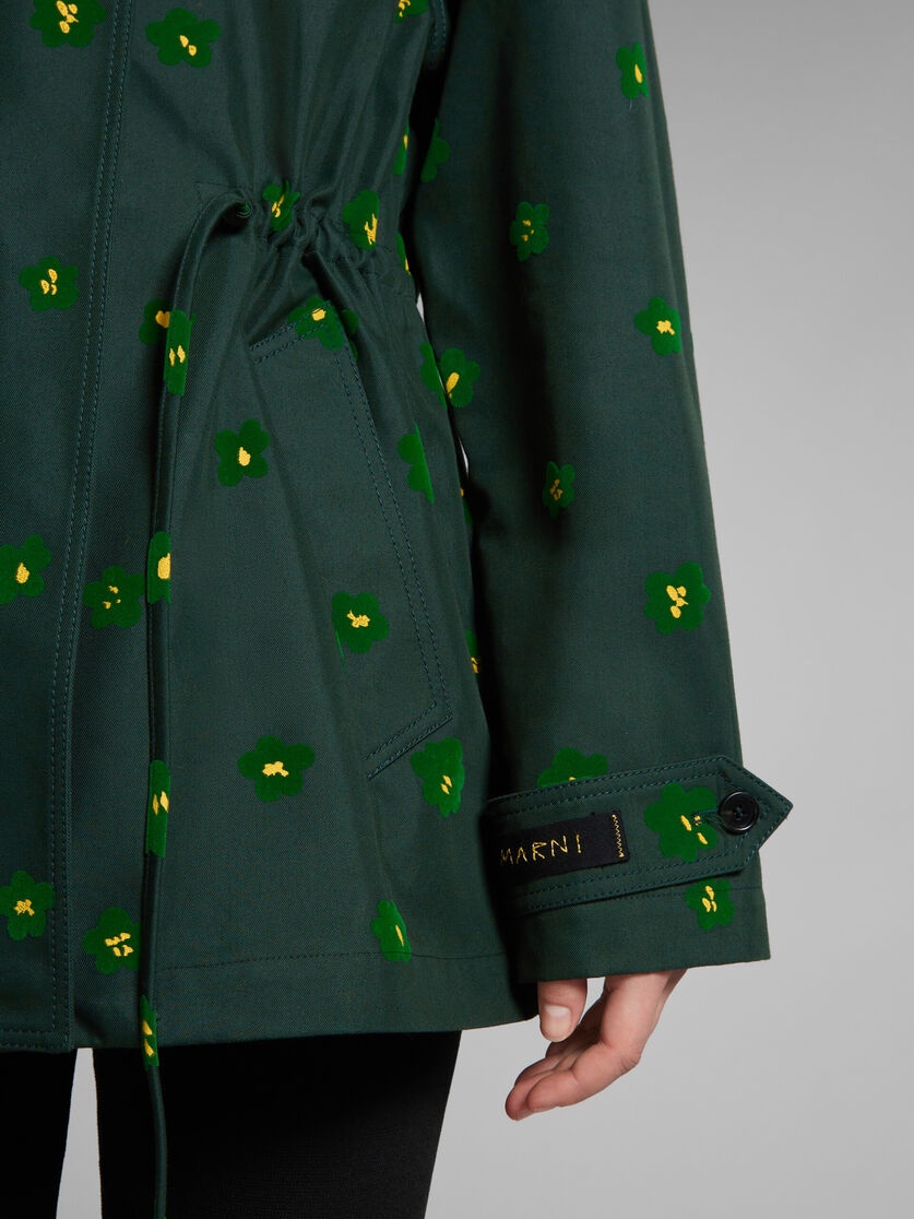 GREEN JACKET WITH DRAFT FLOWER PRINT - 5