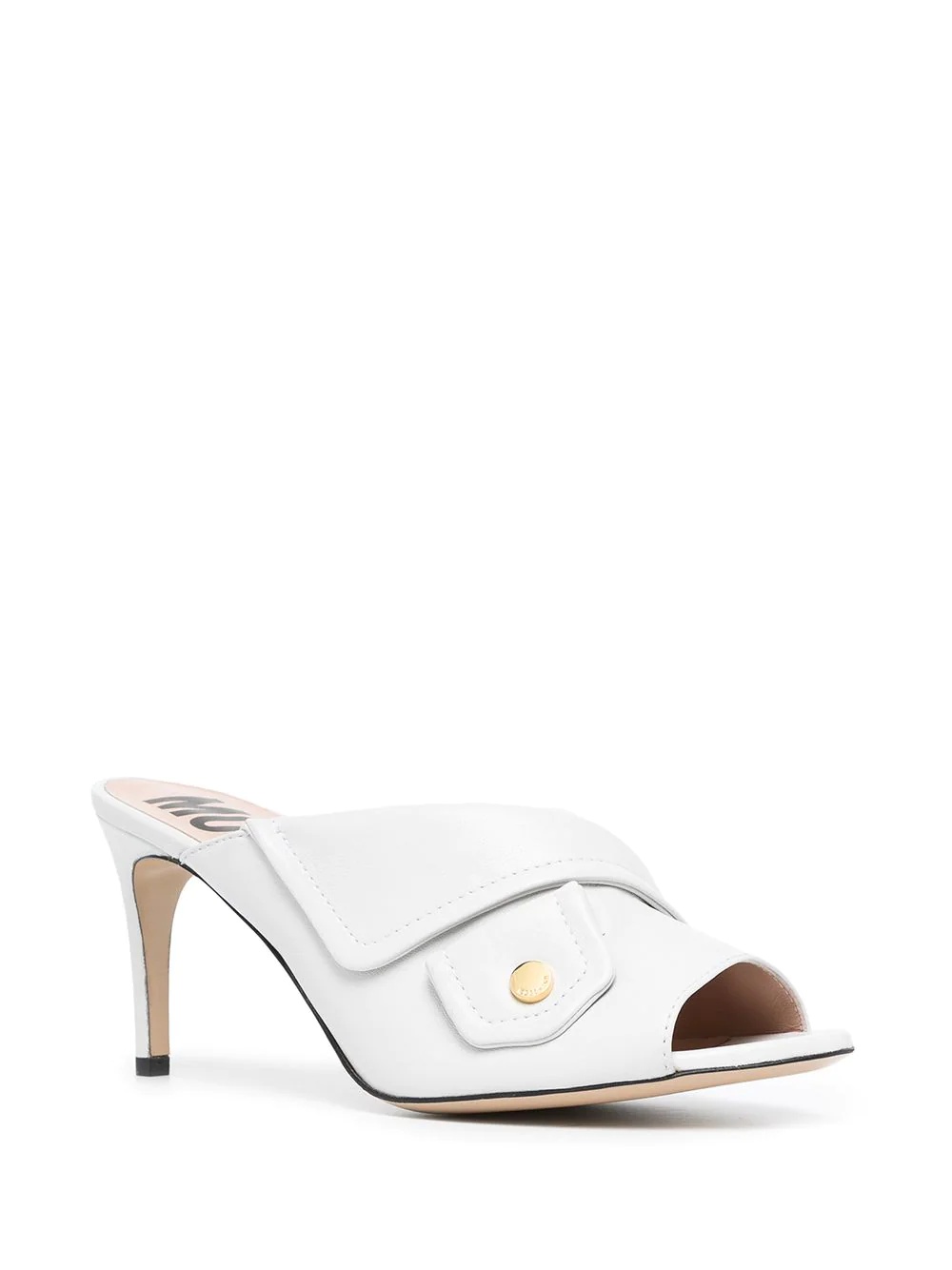 open-toe leather mules - 2