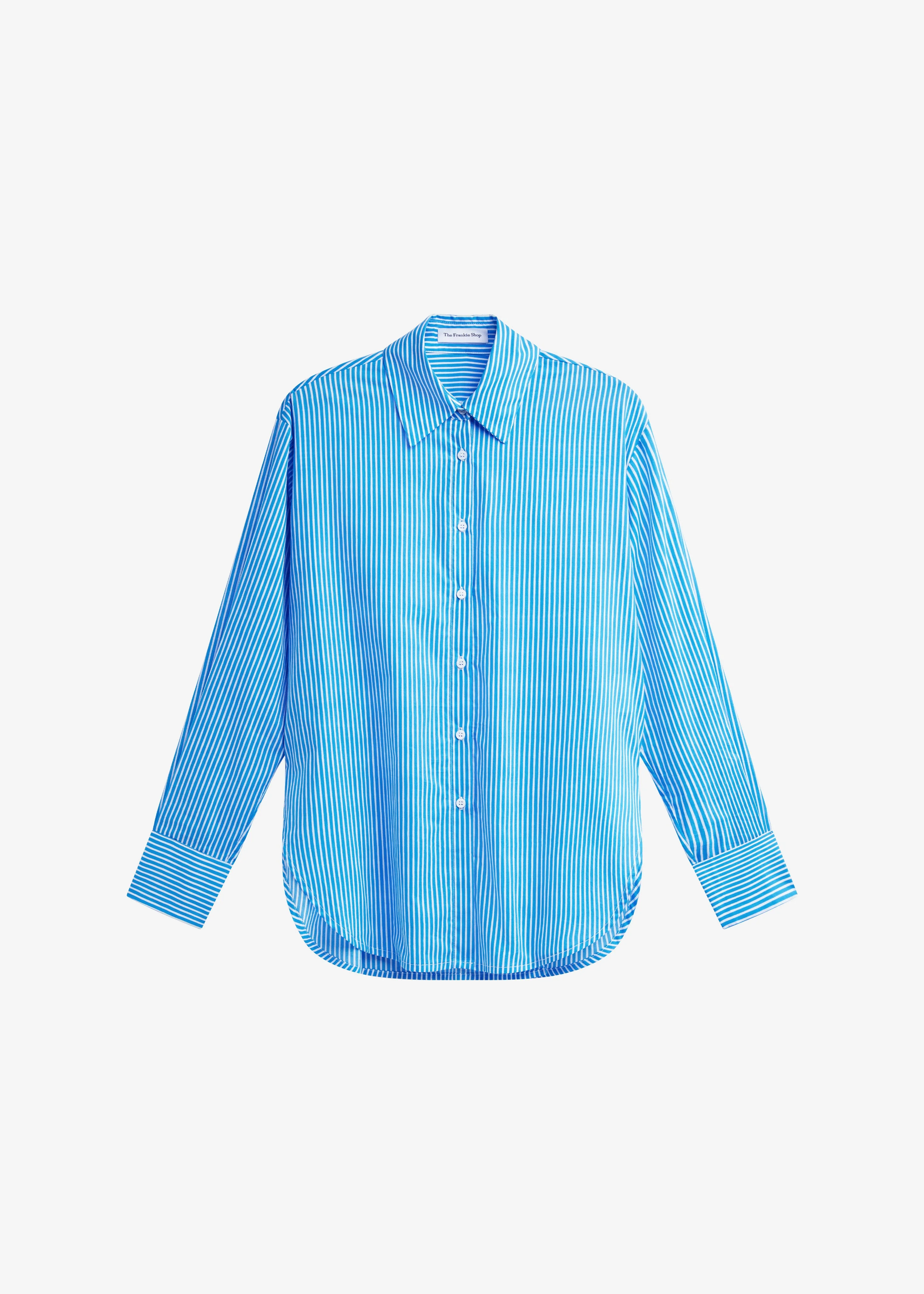 Peri Cotton Shirt - Blue/White Stripe - 1