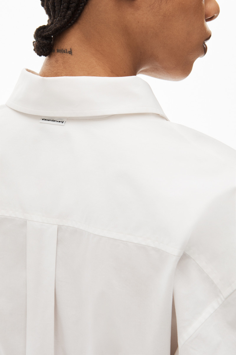 CROPPED BUTTON DOWN IN COMPACT COTTON 5