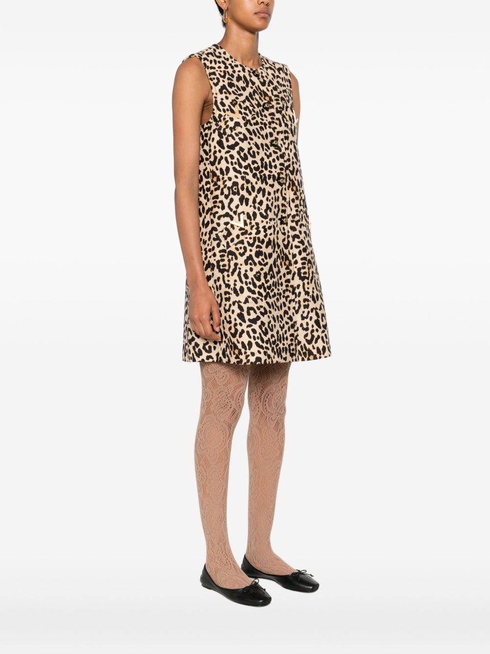 leopard print button-fastening jacket - 3