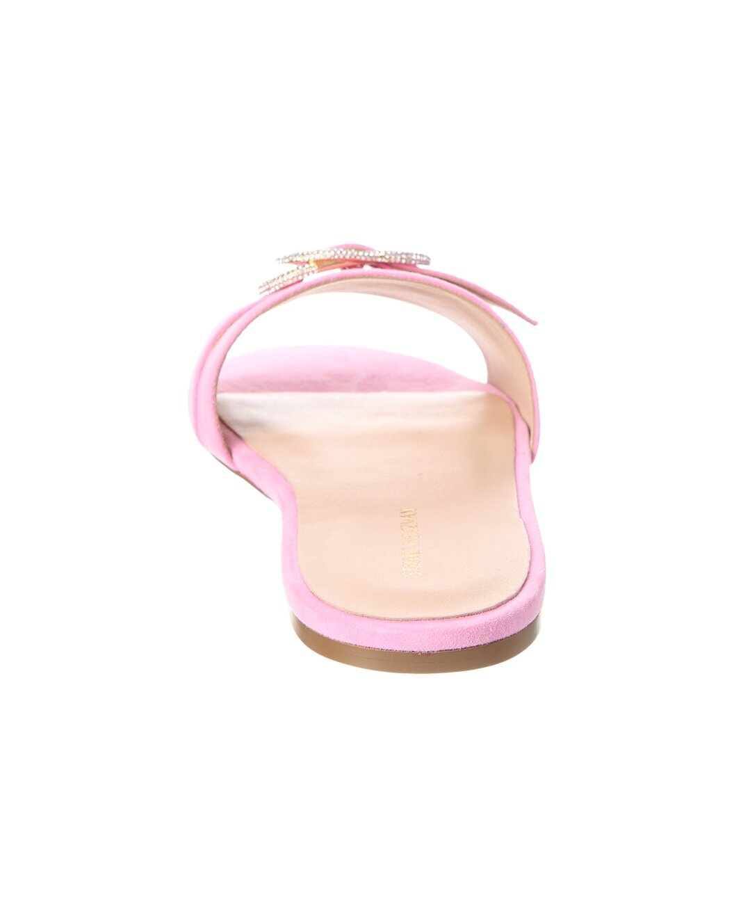 Stuart Weitzman Crystal Buckle Suede Slide - 3