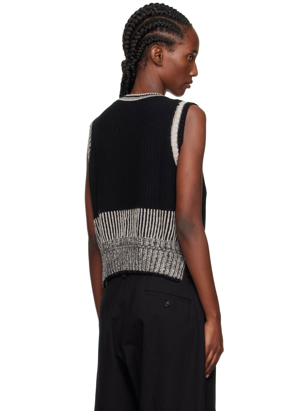 Black Design Knit Sweater - 3